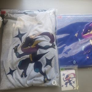 Pokemon Greninja Graphic Design T-shirt, Bookbag and Stickers